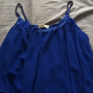 Blue crop top/ tank top blouse